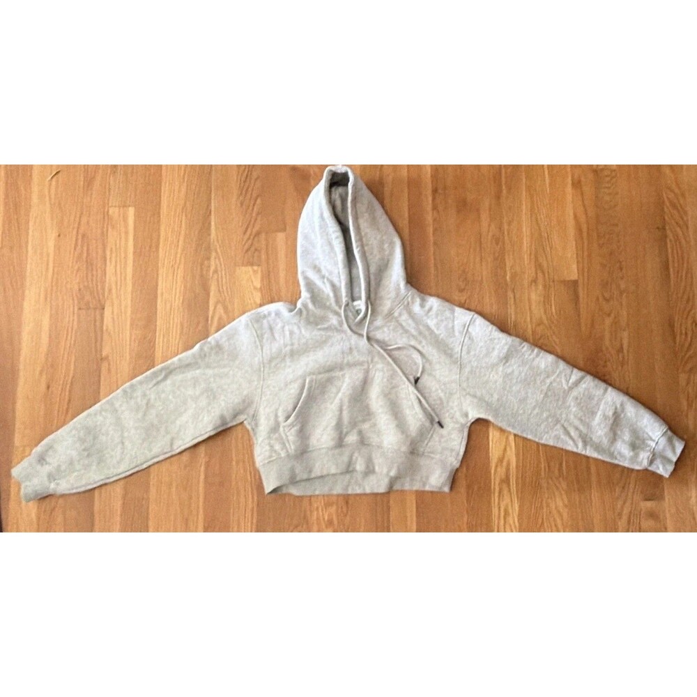 MATTE Collection Men's Gray Pullover Fleece Hoodie Solid Long Sleeve Size M